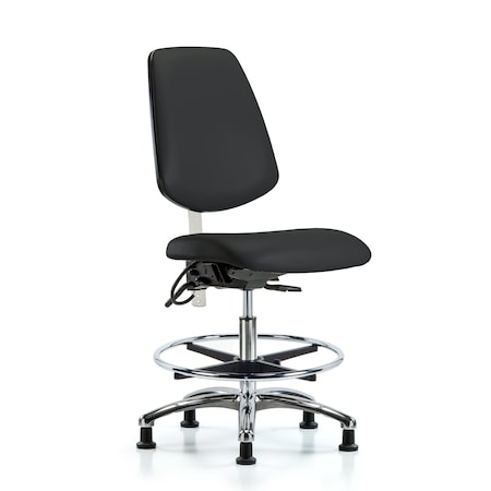 Blue Ridge Ergonomics Vin Med Ben Chair, Med, Bk, Blk, CL100/ESD, No Arms, 22" to 29" Height, Black BR-NECR-VMBCH-MB-CR-T0-A0-CF-EG-ESDBLK