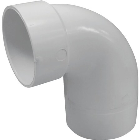 Canplas Reducing Closet Bend Pipe Elbow, 4 x 3 in, Spigot x Hub, 90 deg Angle, PVC, White 193103