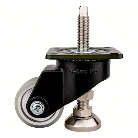 Foot Master Plate Caster, Polyurethane, 98mm H GDH-65A-SFBLKUW