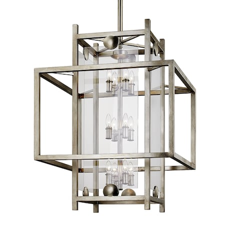 Troy Lighting Crosby 12 Light Lantern 28 In. Antique Silver Leaf F7135