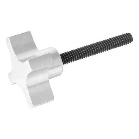 J.W. Winco Hand Knob, 4-Prong CKS-1.50-1/4X20-1.75