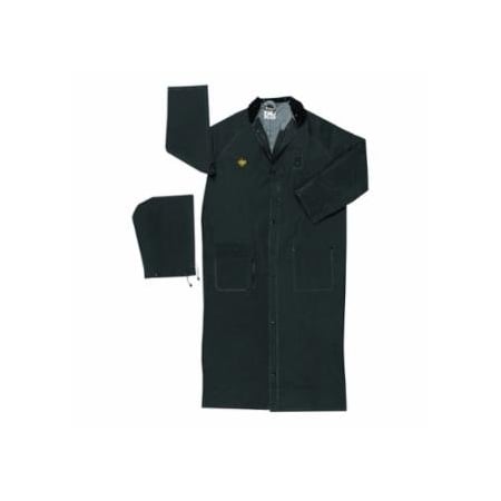 Mcr Safety Classic Plus Series Rider Coat, 3X-Large, PVC/Polyester, Black 611-FR267CX3