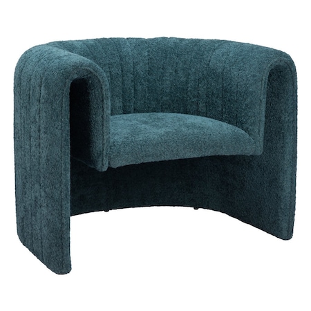 Homeroots 37" Aquamarine Sherpa And Upholstered Tufted Arm Chair 572292