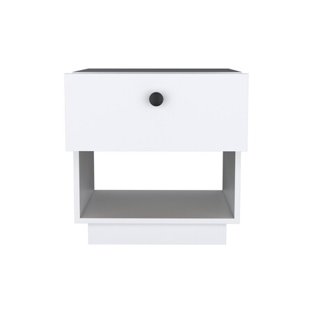 Homeroots 20" White Wood One Drawer Nightstand 543688