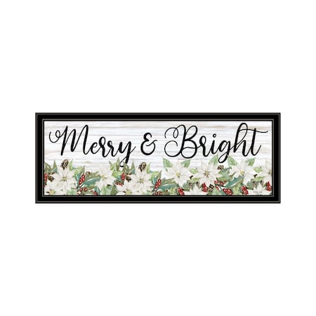 Homeroots Merry and Bright Black Framed Print Wall Art 529709