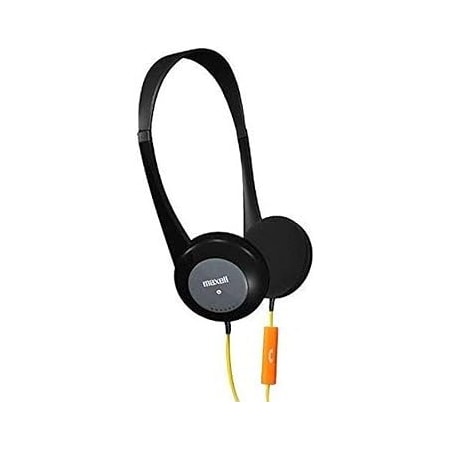 Maxell Volume Limiting Wired Kids Headphone w/In-Line Mic, 4 ft Cord, Colored Earcaps 195004