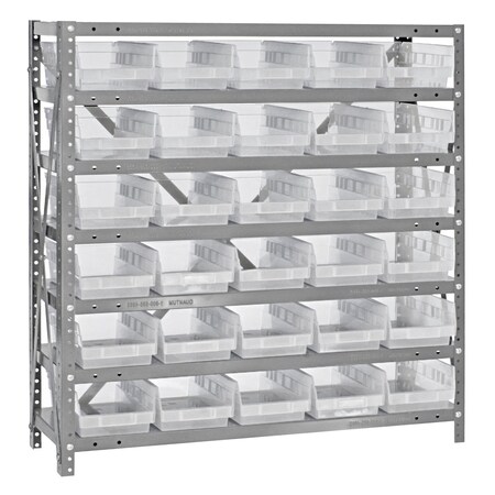 Quantum Storage Systems 12X39 SHELF UNIT W/30 BINS CLEAR 1239-102CL
