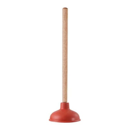 Ldr 16 in. x 5 in. Dia. Plunger with Wooden Handle; Rubber & Wood - Case of 12 4824876