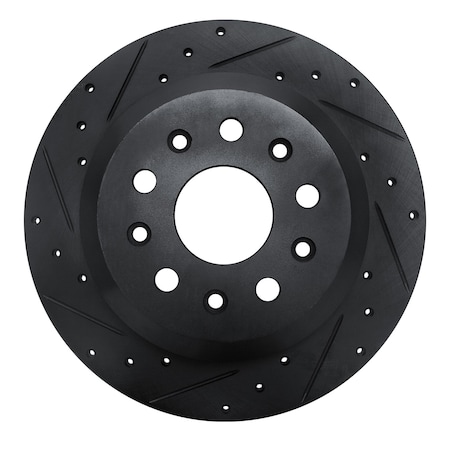 Dynamic Friction Co DFC Brake Rotor - Drilled and Slotted - Black 633-42041L
