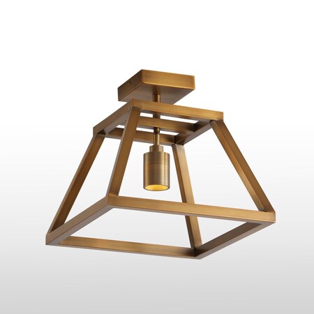 Vidalite Shura Brushed Brass 1-Light Cage Ceiling Light with Adjustable Head, Integrated LED, 3000K, 500L CE1009215