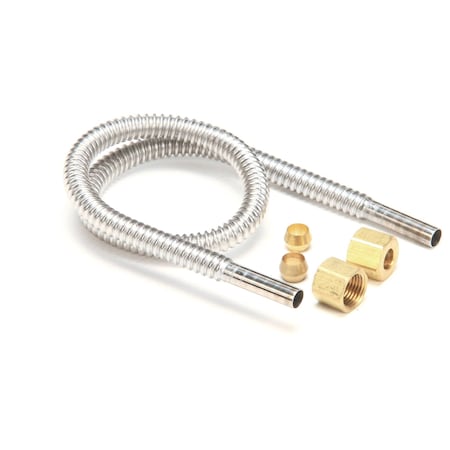 Imperial Flex Tubing with Nuts and Ferrules, 1/4in x 16in, Stainless Steel 34681-16
