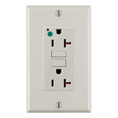 Leviton SmartlockPro GFCI 20A HG/PI Lt Almond GFNT2-HFT