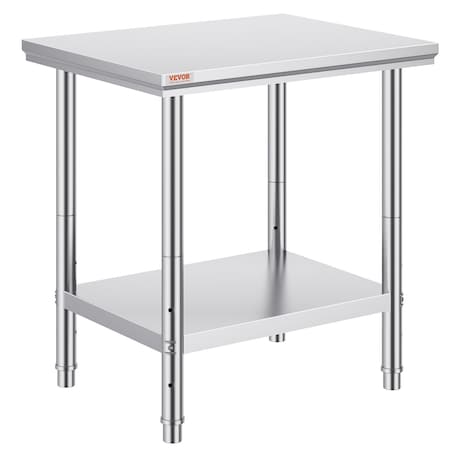 Vevor Stainless Steel Work Prep Table Commercial Worktable Food Prep 24x30x31in GZT76*60*80