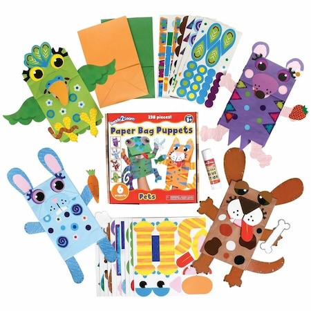 Ready 2 Learn Paper Bag Puppets, Pets CE10073
