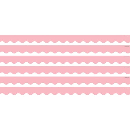 Teacher Created Resources Pastel Pink Scalloped Border Trim, 35 Feet Per Pack, 6PK TCR8428
