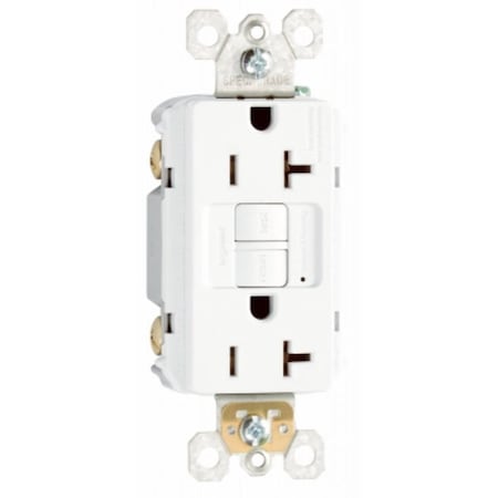 Legrand Pass & Seymour radiant Series GFCI Duplex Receptacle, Nylon, White, 2-Pole, 20 A, 125 VAC 2097WCCD12