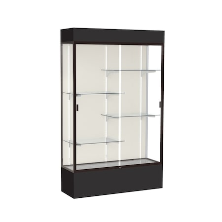 Ghent Lighted Floor Display Case 48x80x16, Plaque 3174PB-BZ-BK
