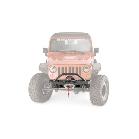 Warn Stubby One Piece Design Winch Mount Bumper with Grille Guard and Shackle Tabs 101450