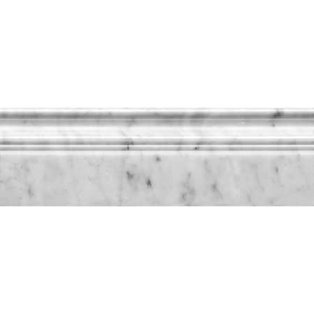 Apollo Tile White 4x12 Bianco Carrara Marble Polished Baseboard Tile Trim 3.33 sqft/case, 10PK APLMCA883PA