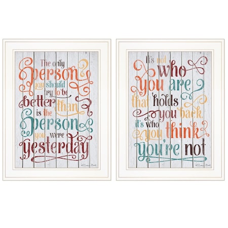 Homeroots Set Of Two The Only Person 1 White Framed Print Wall Art, 2PK 406140