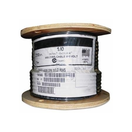 Best Welds Welding Cable, 1/0 AWG, 250 ft Reel, Black, 250PK 911-1/0-250