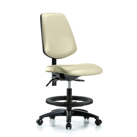 Blue Ridge Ergonomics Medium Bench Chair No Arms, 22" to 29" Height, Vinyl, Adobe White BR-VMBCH-MB-RG-T1-A0-BF-RC-8501