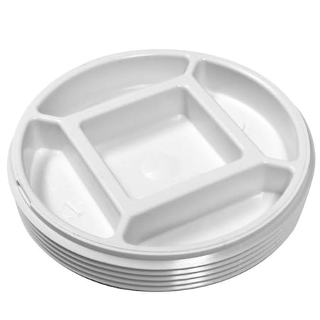 Genova CANPLAS Toe Saver Floor Plug, 4 in, MNPT, PVC, White 193064
