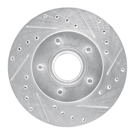 Dynamic Friction Co DFC Brake Rotor - Drilled and Slotted - Silver 631-54111R