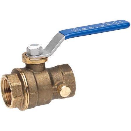 Homewerks 3/4 in. Brass FIP Ball Valve with Drain Full Port Quarter-Turn Lever For Water/Oil/Gas 119-2-34
