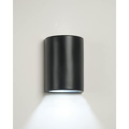 Luxury Lighting Gilly 8.5 in Ceramic Half Cylinder Outdoor Wall Light, Matte Black Paint Finish, 2PK (2) 100-00-MBP-ud-7