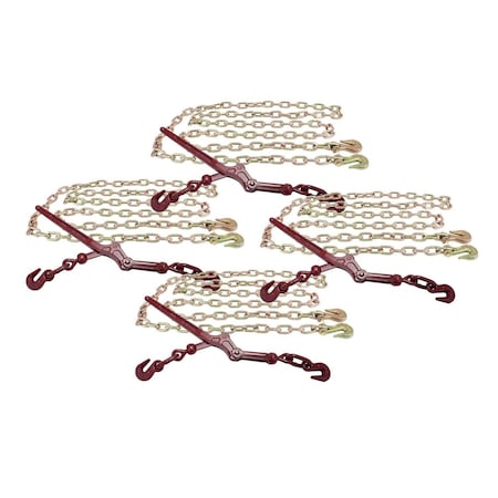 Mytee Products 5/16inChain Binder Kit, 4 5/16 - 3/8in G70 Binder & 4 5/16in x 20ft Chain w/Grab Hook 516CHLBx4