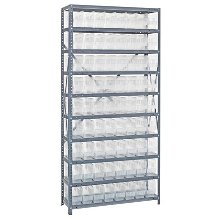 Quantum Storage Systems 10 SHELF OPEN UNIT W/72 BINS CLEAR 1875-203CL