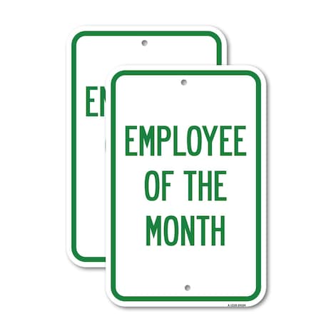 Signmission Employee of the Month 1, 12'' X 18'' 2 Signs, Heavy Gauge Aluminum, 2PK A-1218-2PACK-24104