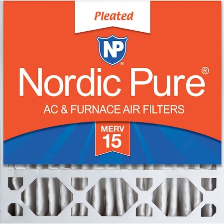 Nordic Pure 20x20x5 Pleated Air Filter, High Capacity, Electrostatically Charged Synthetic Media, MERV 15 20x20x5HM15-1
