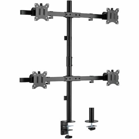 Rocstor ERGOREACH EP5 PREMIUM QUAD SCREEN MONITOR MOUNT, C-CLAMP & GROMMET- SUPPORTS UP Y10N007-B1