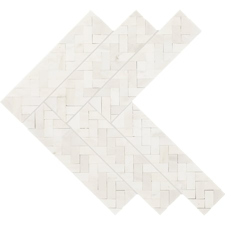 Daltile Eclessia Marble Natural Stone Double Herringbone Mosaic Polished, 7.50 SQFT Per Carton, 10PK M346DBLHERRMSPL