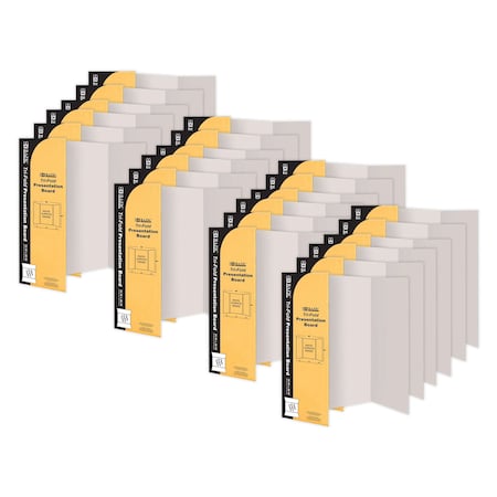 Bazic Products Tri-Fold Corrugated Presentation Board, 36in. x 48in., White, 24PK 5033