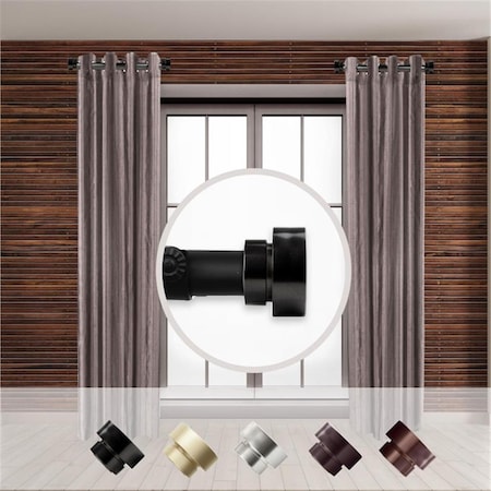 Central Design 1 in. Basic Side Curtain Rod with 12 to 20 in. Extension, Black, 2PK SIDE100-2