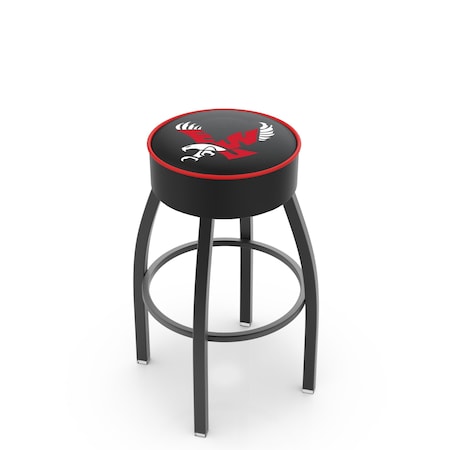 Holland Bar Stool Co 25" Eastern Washington Cushion Seat, Blk Wrinkle Base Swivel Bar Stool L8B125EastWA