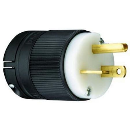Legrand Camp-Lock PS520PCLB Electrical Plug, 2 -Pole, 20 A, 125 V, NEMA: NEMA 5-20P, Black/White PS520PCLBCCV4
