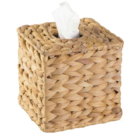 Vintiquewise Water Hyacinth Wicker Square Tissue Box Cover QI003631.SQ