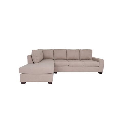 Homeroots Tan Polyester Blend L Shaped Two Piece Sectional 530518