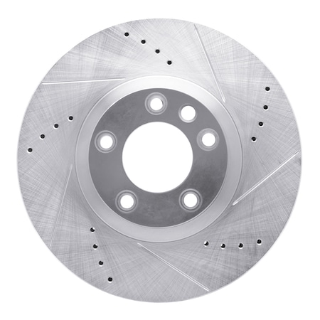 Dynamic Friction Co DFC Brake Rotor - Drilled and Slotted - Silver 631-74057D