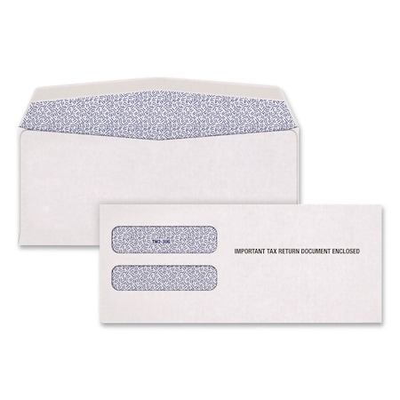 Adams Business Forms Gummed Seal Double-Window Security Tint Envelopes, 3-Up 1099-NEC, 9 x 3.75, White, 100PK DW3-S