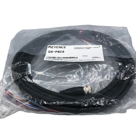 Keyence Safety Interlock Switch Cable, M12 Connector Type, 8-Pin, 5 m GS-P8C5
