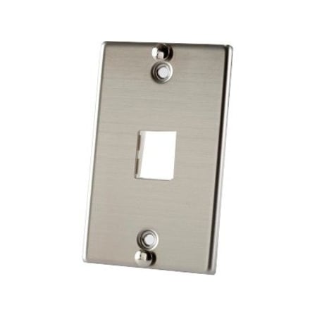 Ortronics 1-PORT FLUSH MOUNT UNLOADED, SINGLEGANG TRACJACK, STAINLESS STEEL 403STJ1WP