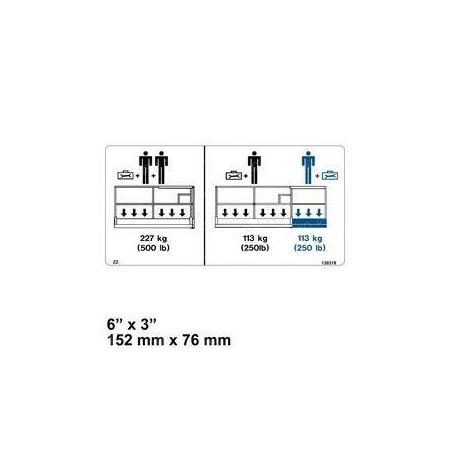 Skyjack REPLACEMENT DECAL, PLATFORM CAP 1000 LBS 130315