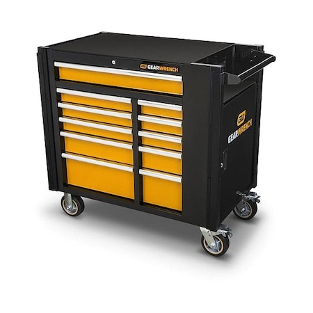Gearwrench Industrial Rolling Cabinet, 11 Drawer, Black/Orange, 42 in W 83169