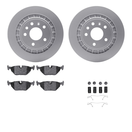 Dynamic Friction Co DFC GEOSPEC Coated Rotors with 5000 Brake Pads - Ceramic and Hardware 4512-65035