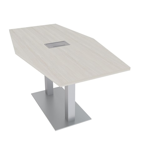 Skutchi Designs Hexagon Conference Table With Power, 36 in W, 72 in L, Ivory HAR-HEX.IR-36X72-DOU-K458-ESIL